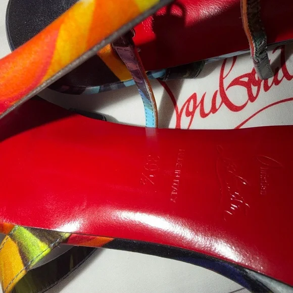 Christian Louboutin Multicolor Floral Loubi Queen Alta Heels - Picture 6 of 7